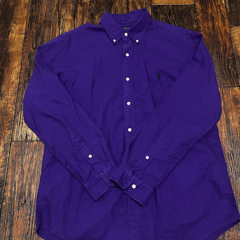 Bundle of 2 Men's Ralph Lauren Purple Button-Down Shirt 100% Cotton.